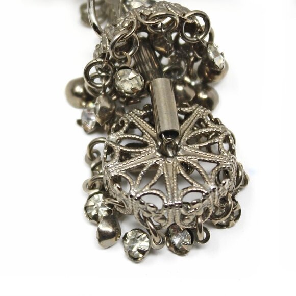 Vintage 3" Hanging Chandelier Rhinestone Dangle Earrings - Screw Back - Hey Viv - Picture 3 of 4